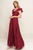 Vestido vino drapeado