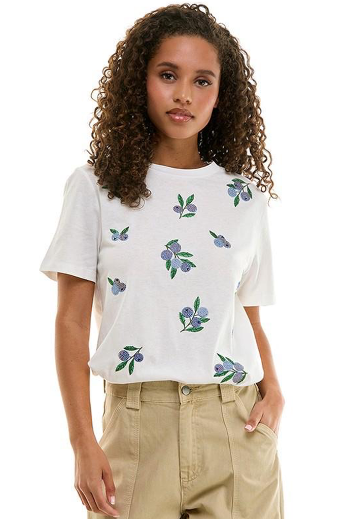 T-shirt blanca blueberries