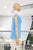 Blusa azul drapeado