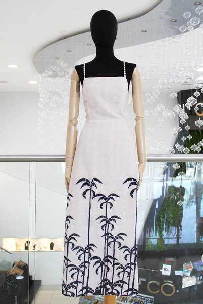 Vestido midi palmeras