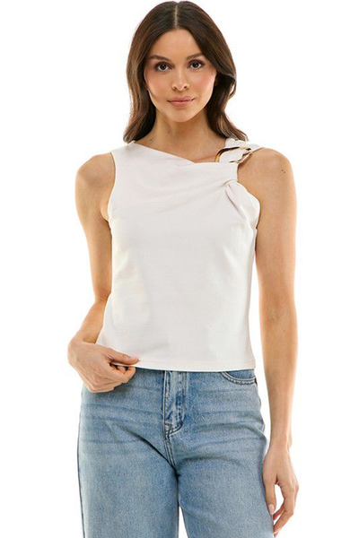 Blusa blanca asimétrica