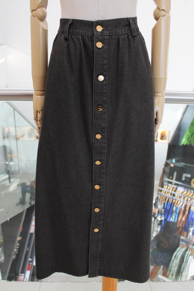 Falda denim negro