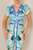 Vestido licra azul floral