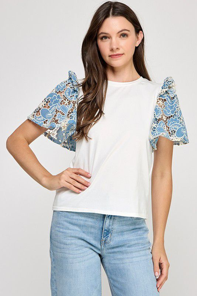 Blusa bordado azul
