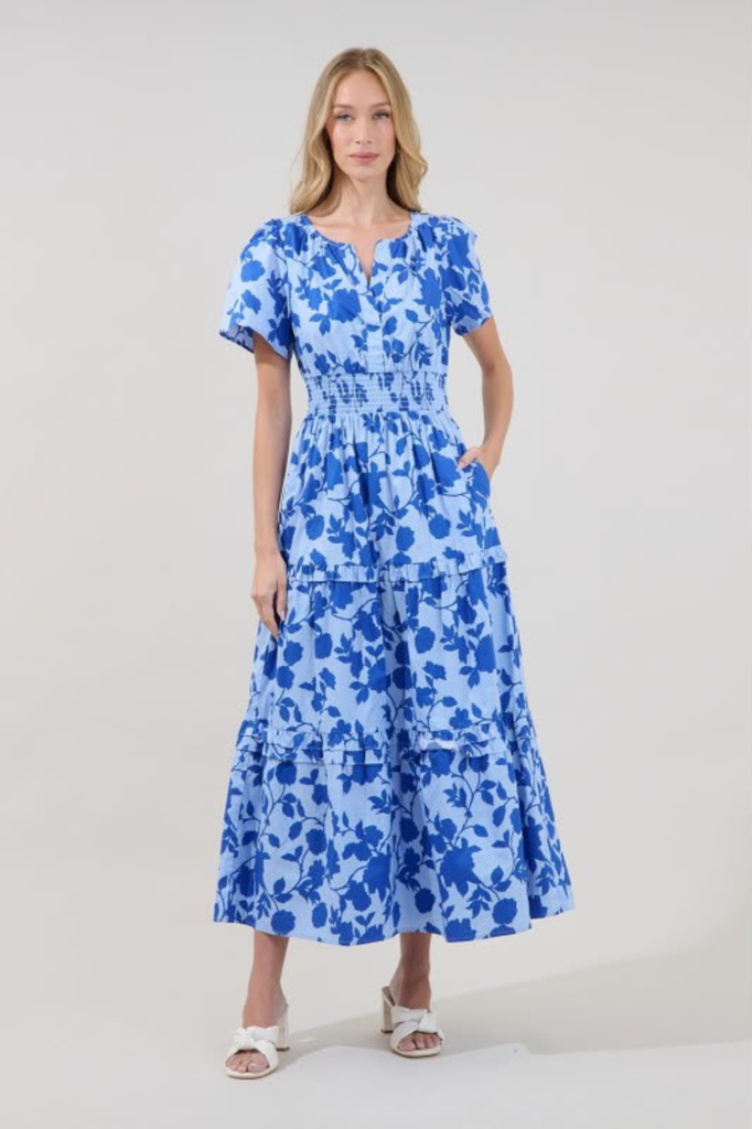 Vestido flores azul