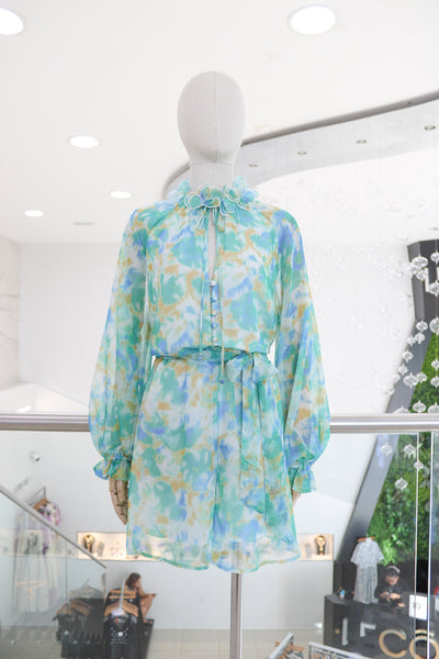 Jumpsuit print aqua