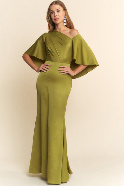 Vestido satín verde