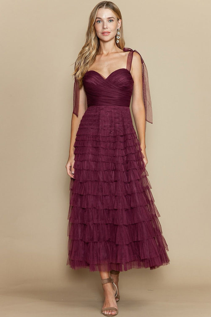 Vestido tul vino