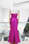 Vestido tafeta magenta