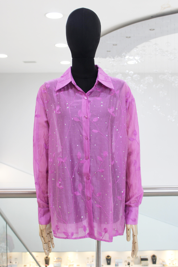 Blusa fucsia bordado