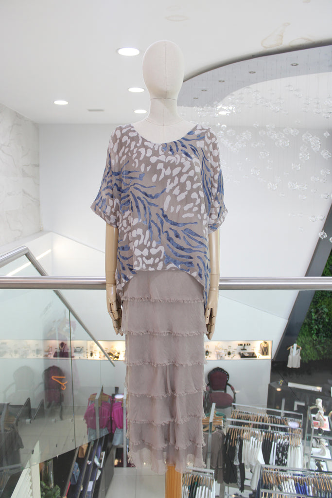 Vestido seda animal print