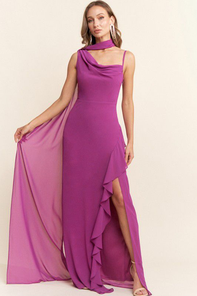 Vestido largo morado