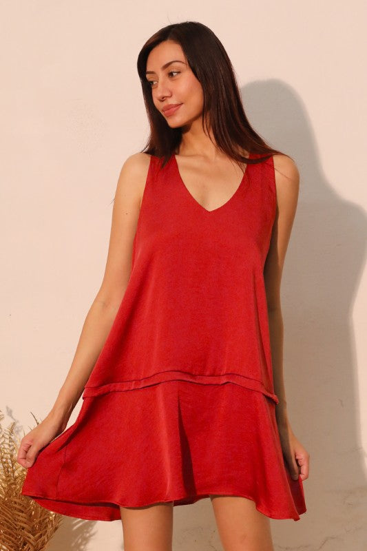 Vestido fluido rojo
