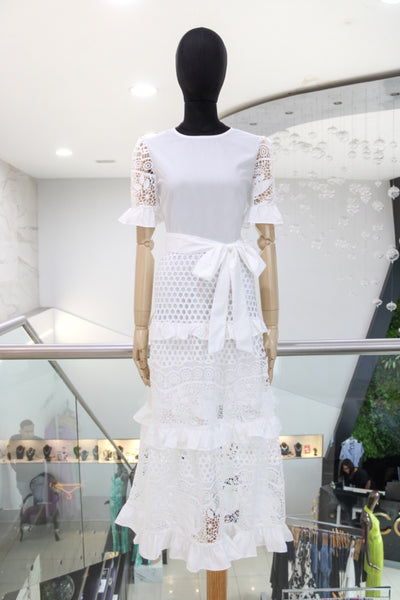 Vestido blanco guipur