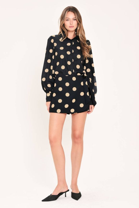 Conjunto polka dots negro