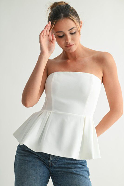 Blusa strapless blanca