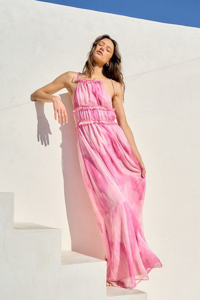 Vestido gasa rosa