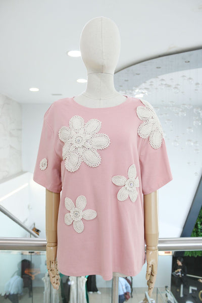 T-shirt rosa floral