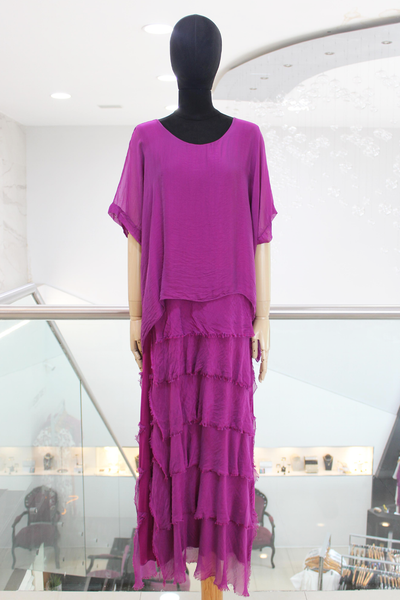 Vestido seda italiana morado