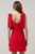 Vestido corto rojo con moño
