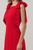 Vestido corto rojo con moño