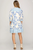 Vestido print hojas azul