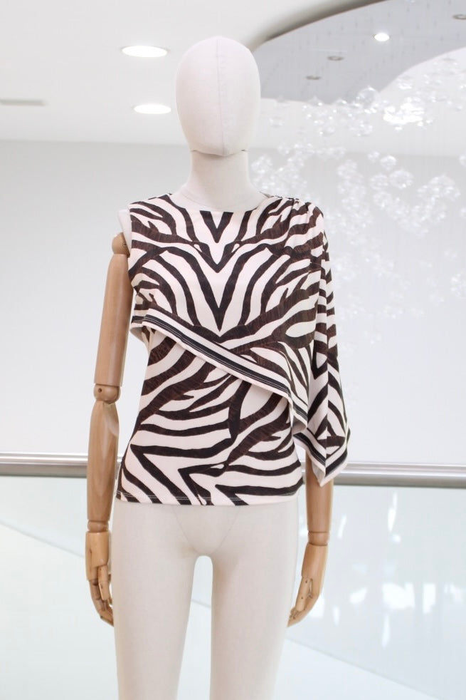 Blusa print café