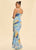 Vestido largo azul print multi