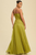 Vestido strapless verde pistacho