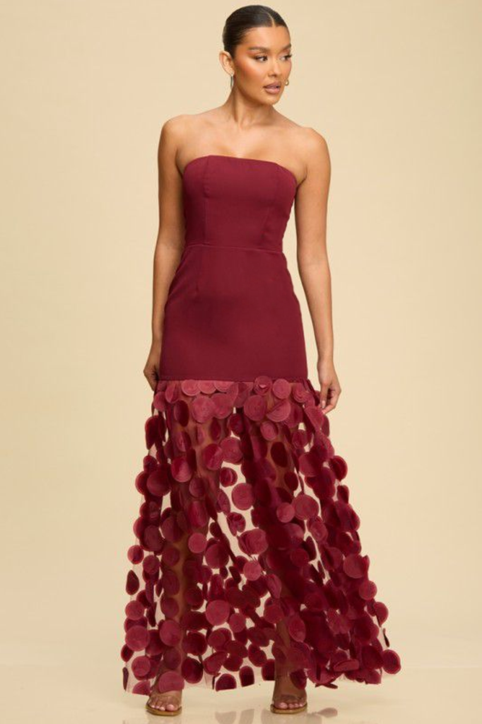 Vestido rojo strapless