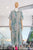 Vestido gris camisero hojas