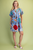 Vestido azul estampado