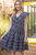 Vestido azul marino bordado