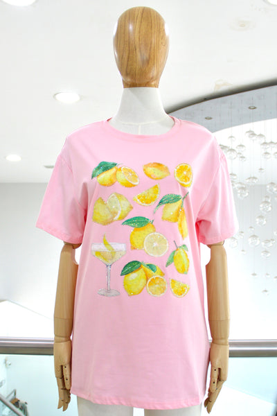 T-shirt rosa suave limones