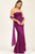 Vestido magenta strapless
