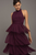 Vestido halter morado de tul