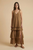 Vestido largo lino café