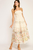 Vestido strapless beige con flores