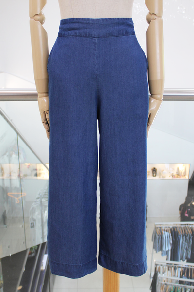 Pantalón fluido denim oscuro