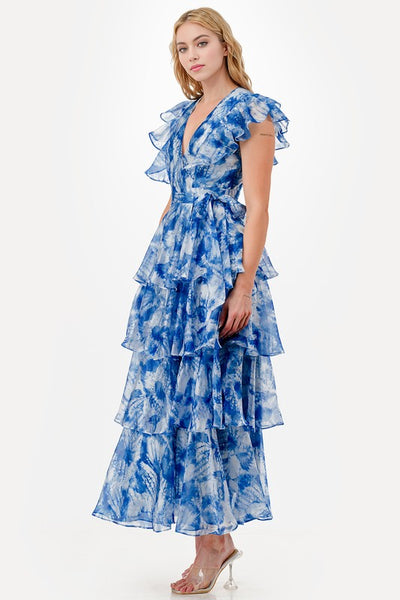 Vestido organza azul