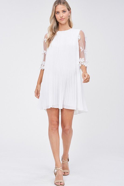 Vestido blanco flores 3D