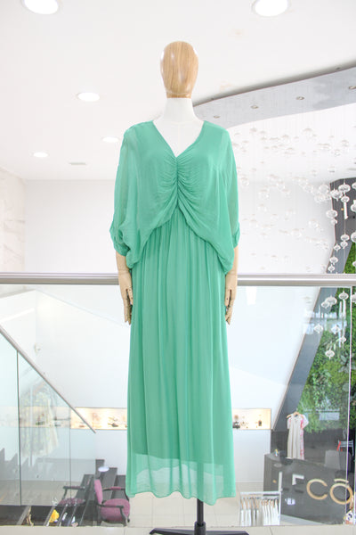 Vestido seda verde