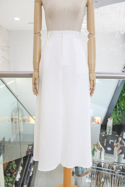Falda midi blanca