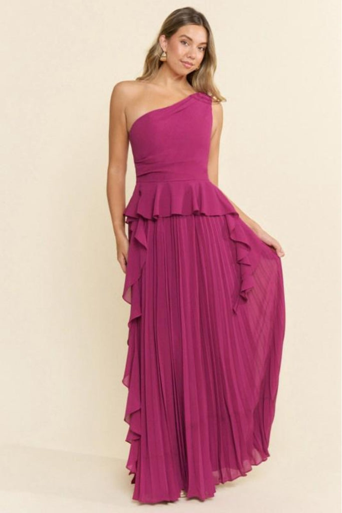 Vestido gasa fucsia