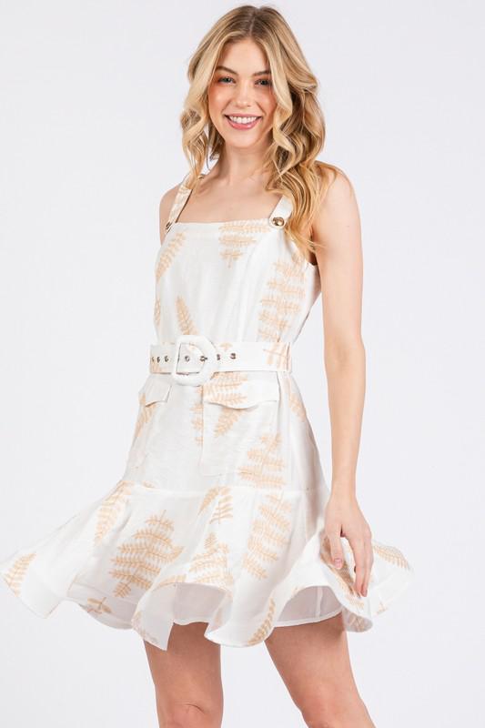 Vestido hojas bordadas