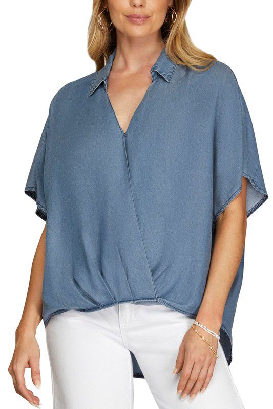 Blusa denim holgadita