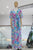 Vestido floral azul y magenta