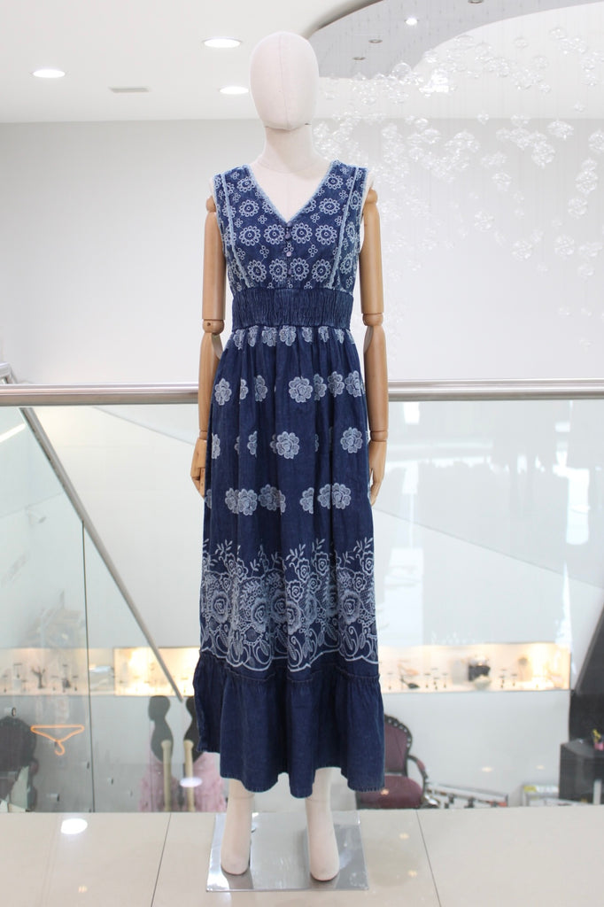 Vestido denim sisado