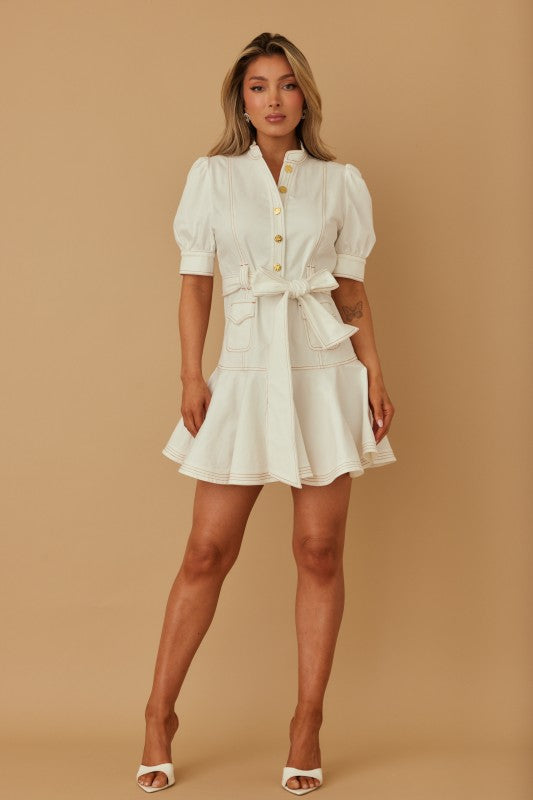 Vestido denim blanco