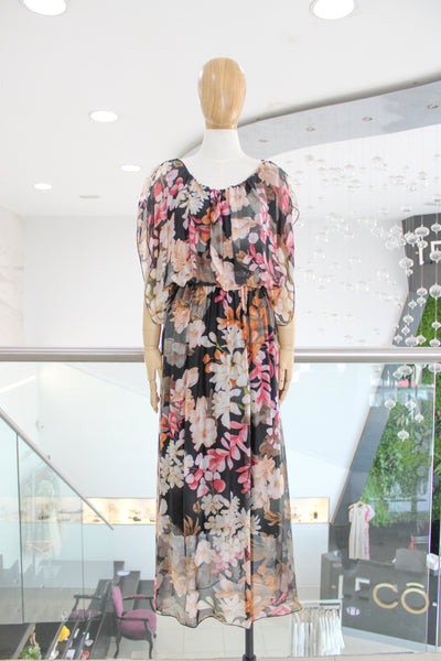 Vestido seda print floral